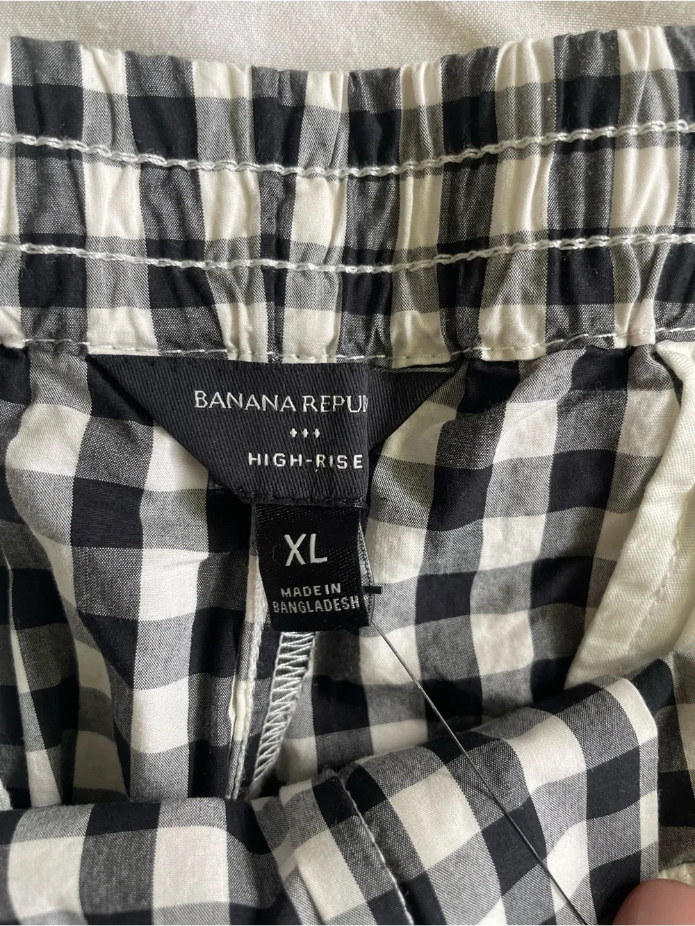 Banana Republic Black & White Gingham Flat Front Shorts